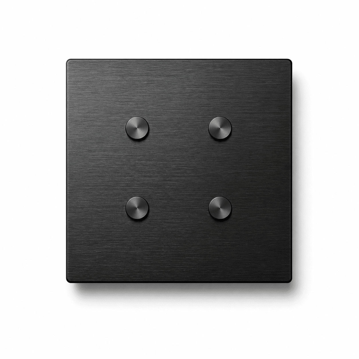 Interrupteur Vintage CNC 4 Boutons – Aluminium Brossé Noir Interrupteur Vintage CNC 4 Boutons – Aluminium Brossé Noir Dry Contact – Image 1