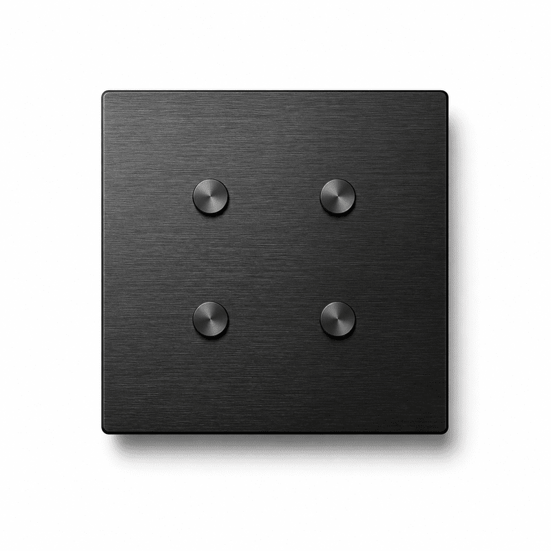 Interrupteur Vintage CNC 4 Boutons – Aluminium Brossé Noir Dry Contact – Image 1